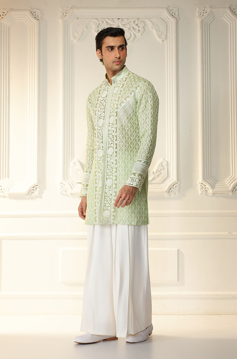 Mint Green Threadwork Kurta Set