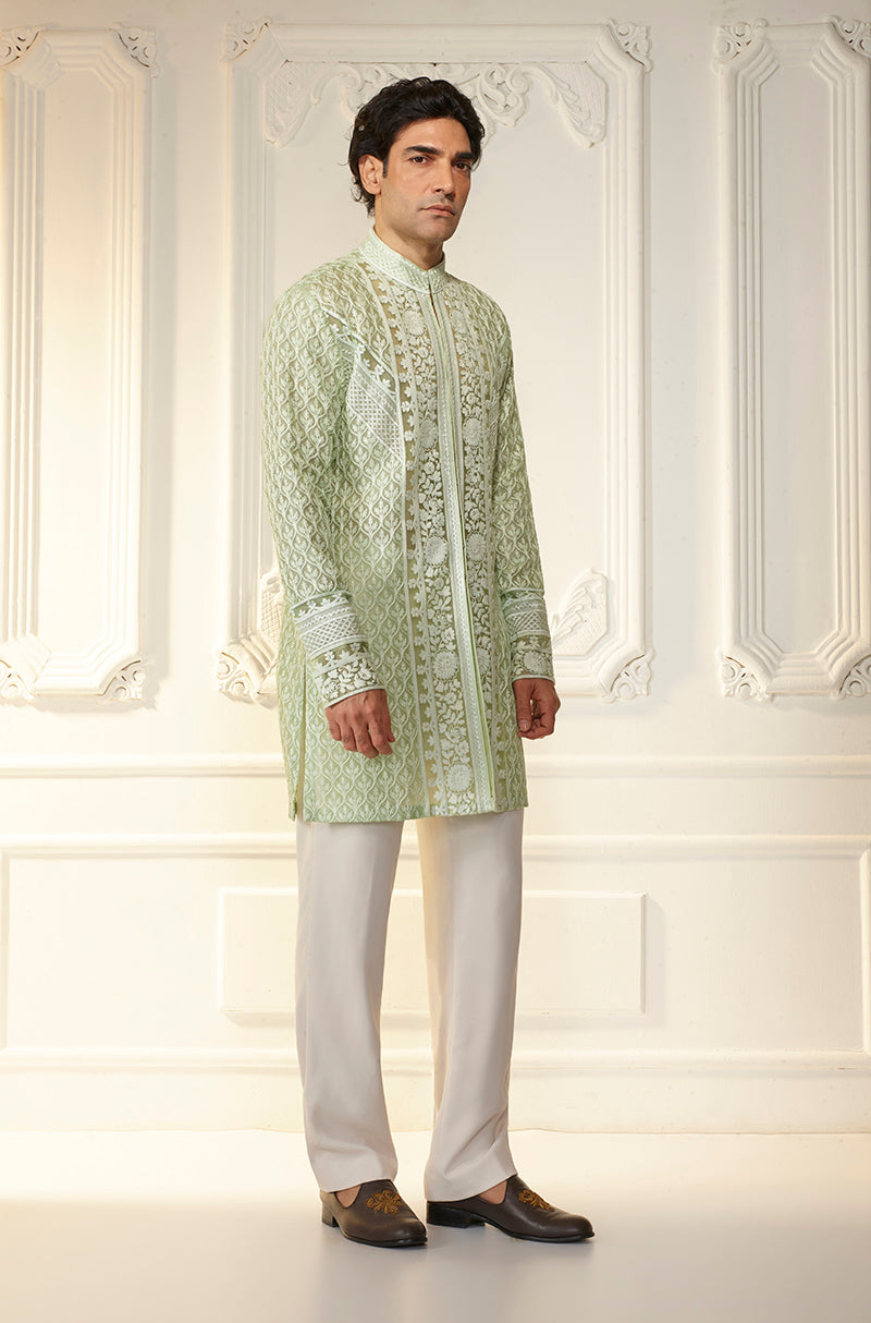 Mint Green Threadwork Kurta Set