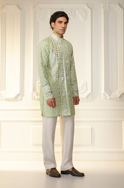 Mint Green Threadwork Kurta Set