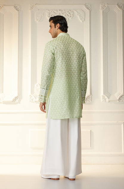 Mint Green Threadwork Kurta Set