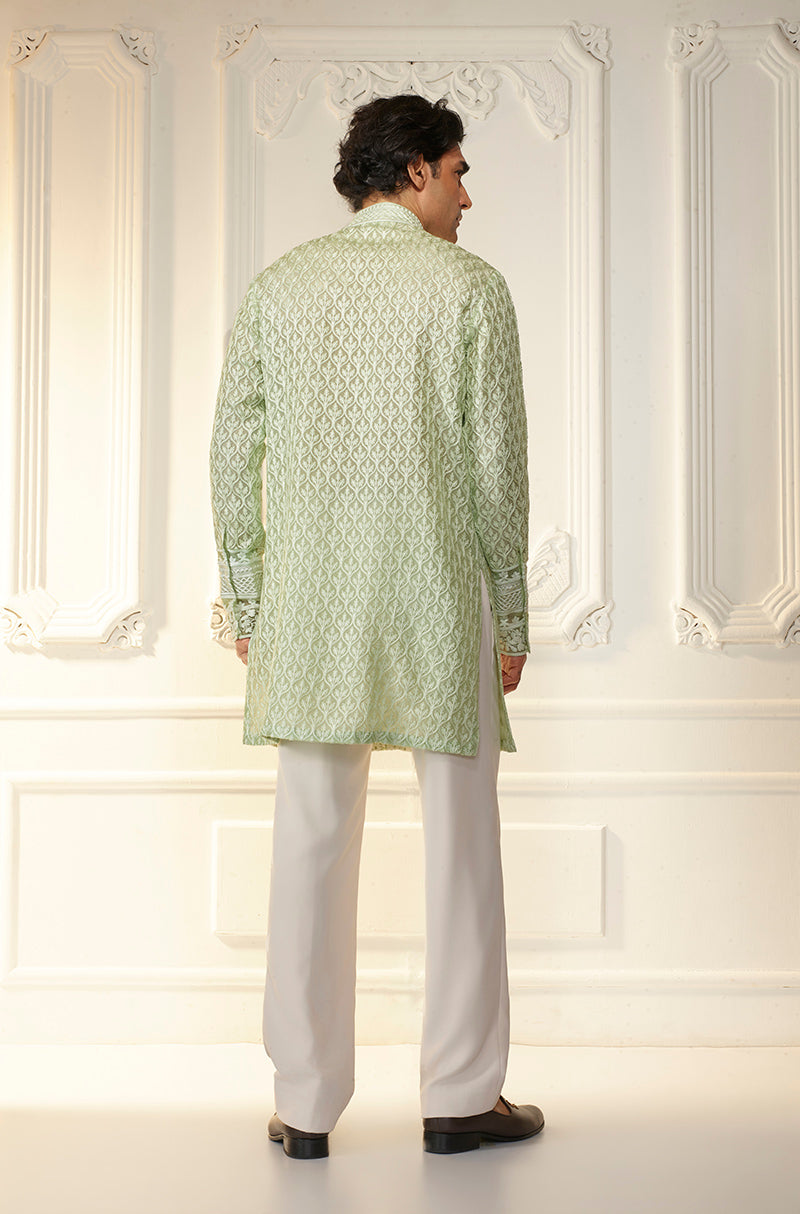 Mint Green Threadwork Kurta Set