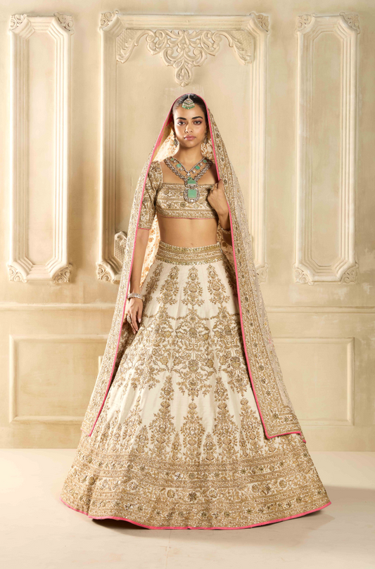 Ivory Embroidered Lehenga Set