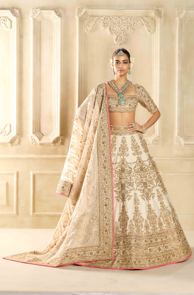 Ivory Embroidered Lehenga Set