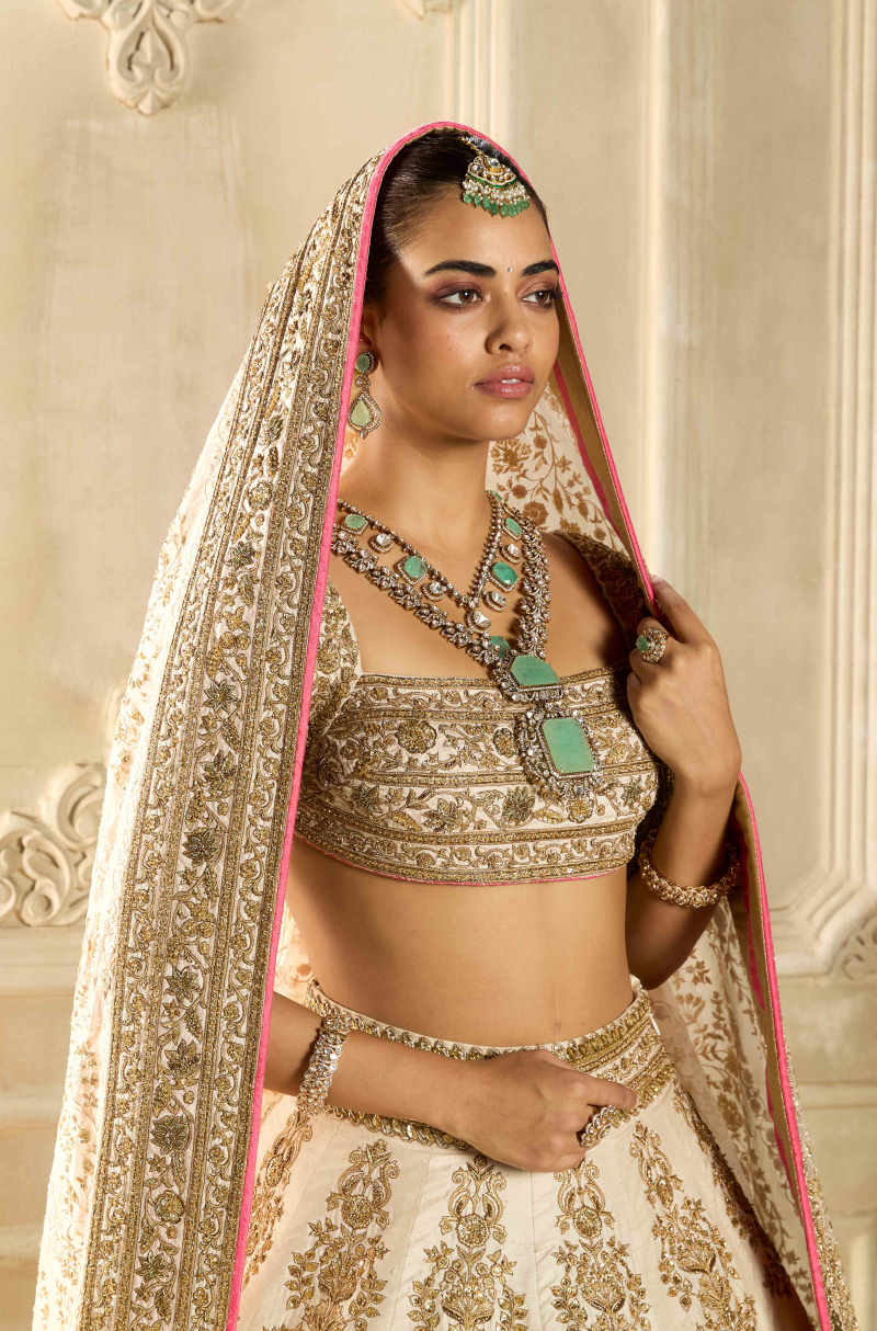 Ivory Embroidered Lehenga Set