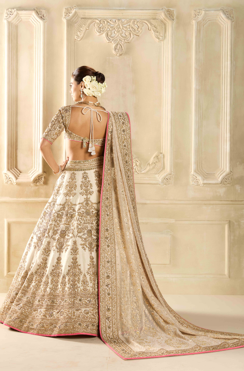 Ivory Embroidered Lehenga Set