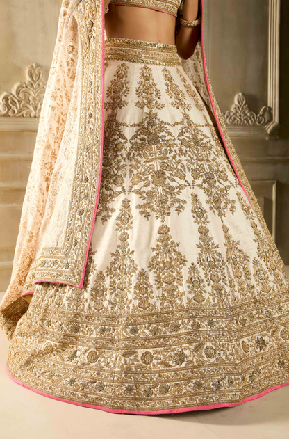 Ivory Embroidered Lehenga Set