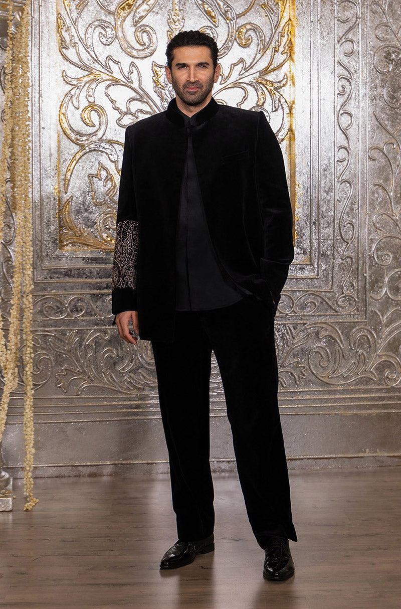 Aditya Roy Kapoor in our Black Embellished Bandhgala Set