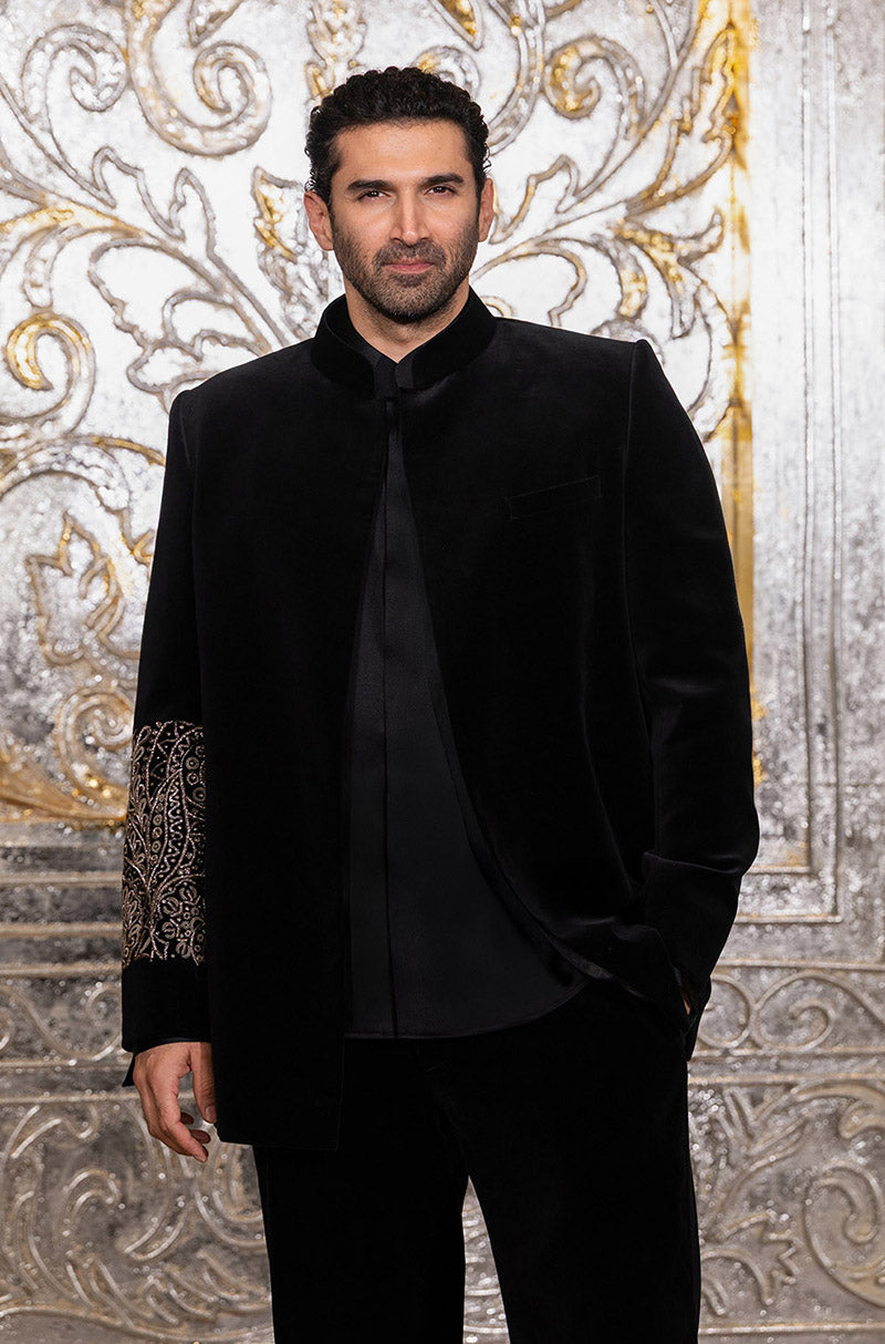 Aditya Roy Kapoor in our Black Embellished Bandhgala Set