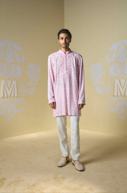 Pink Kashmiri Embroidered Kurta Set