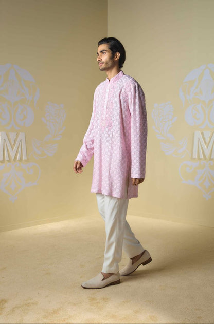 Pink Kashmiri Embroidered Kurta Set
