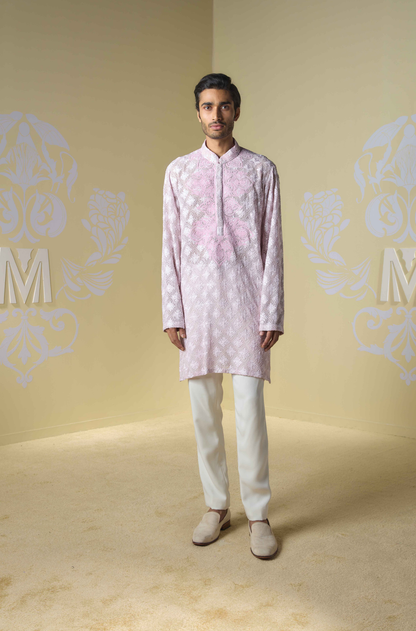 Baby Pink Kashmiri Embroidered Kurta Set