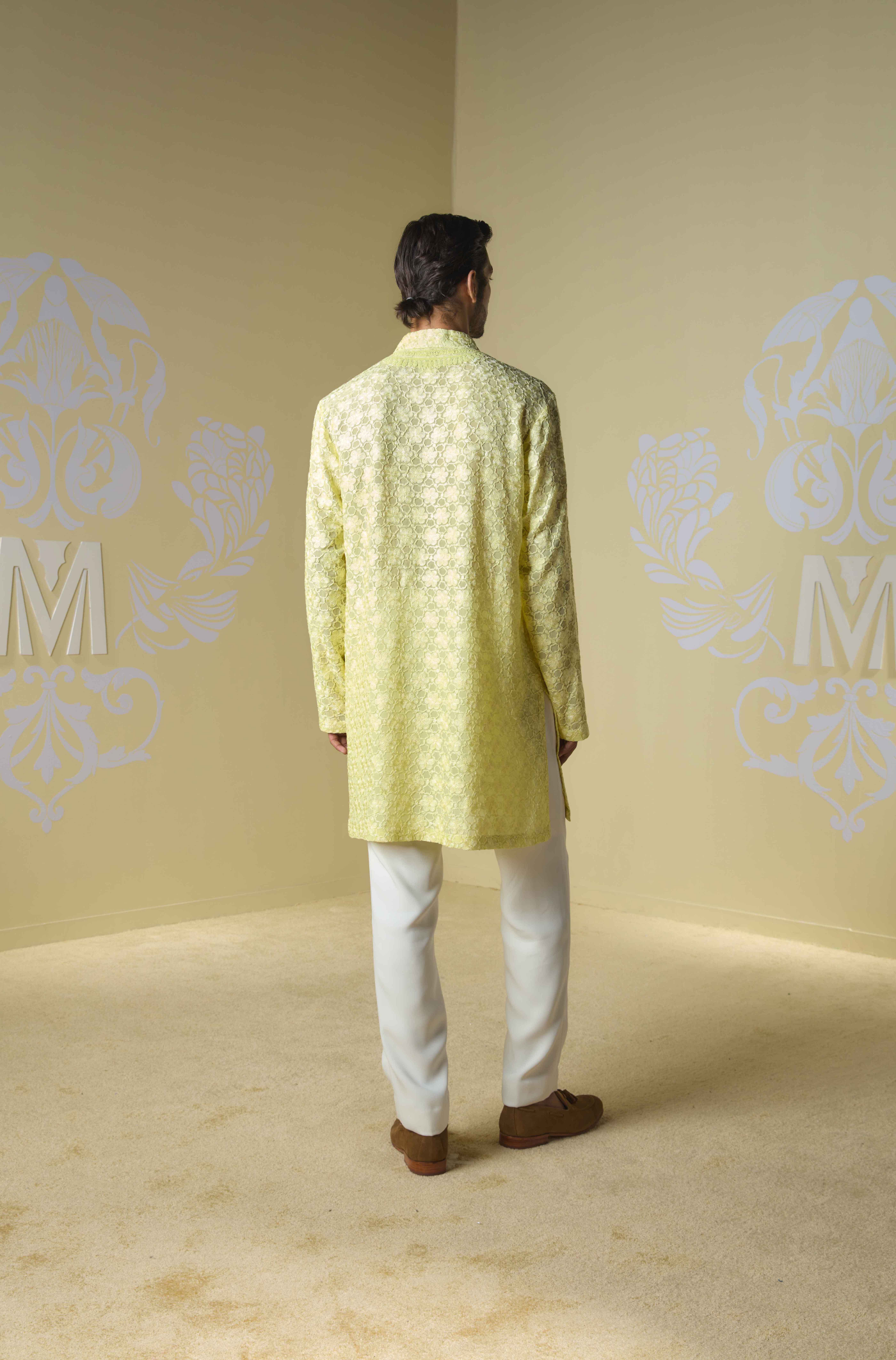 Yellow Kashmiri Embroidered Kurta Set
