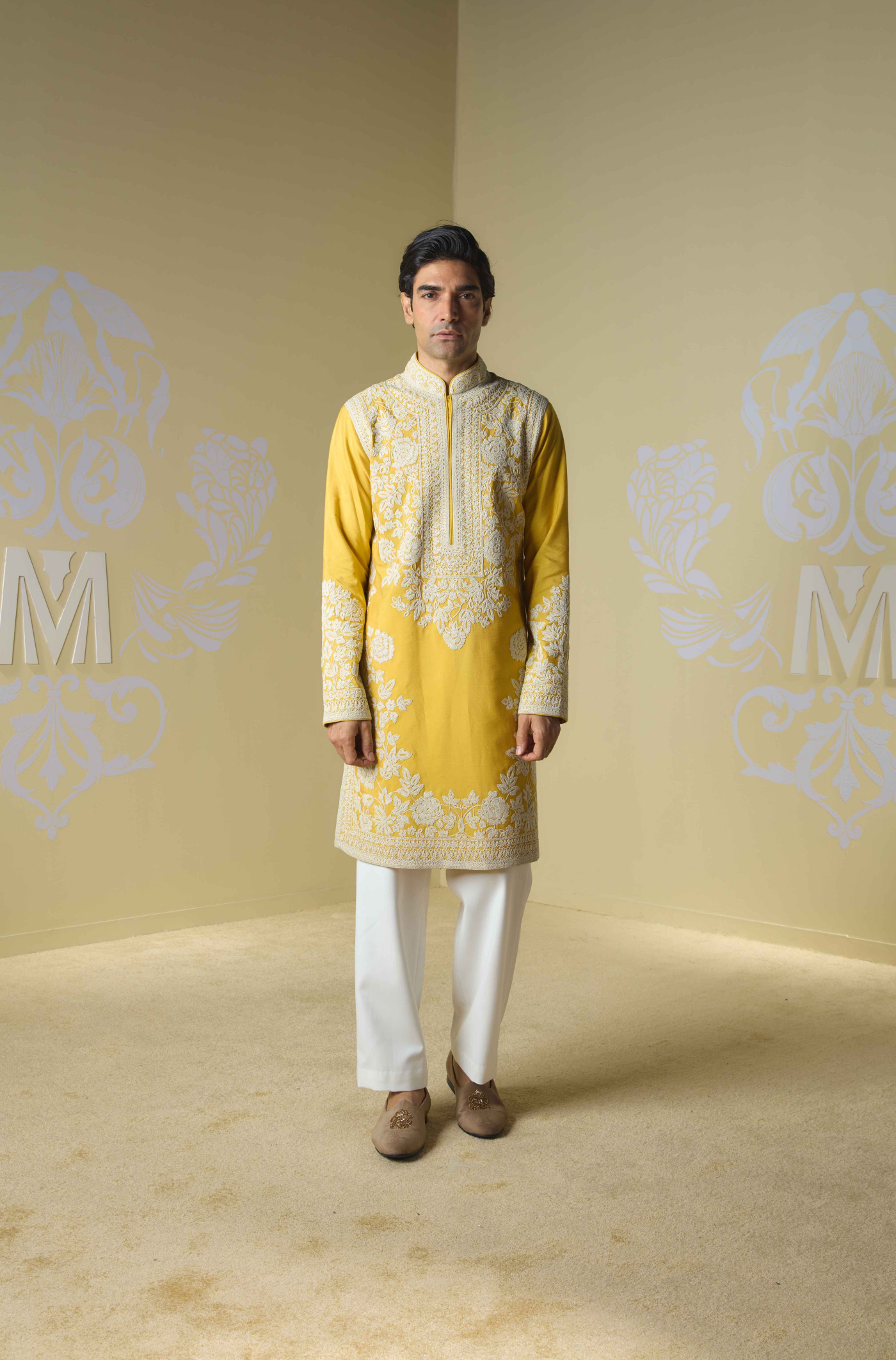 Yellow Dori Embroidered Kurta Set