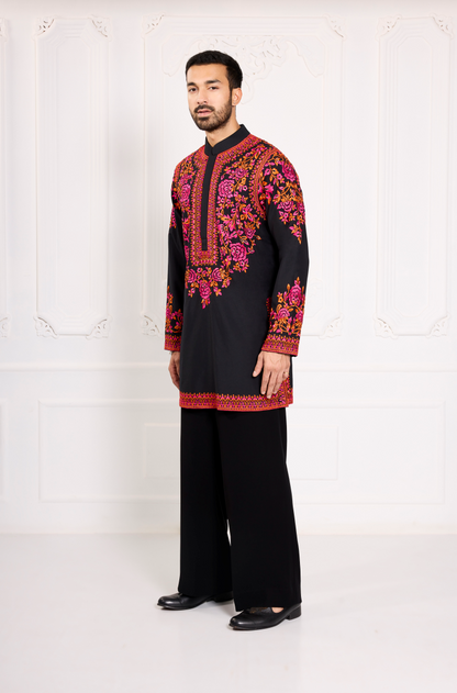 Black Resham Embroidered Kurta Set