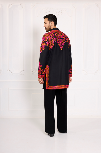 Black Resham Embroidered Kurta Set