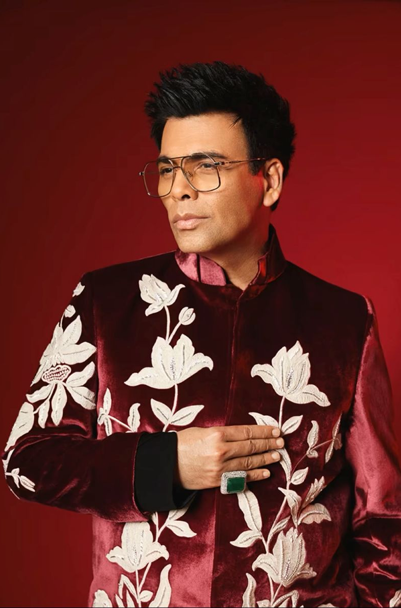 Karan Johar in our Maroon Velvet Sherwani Set