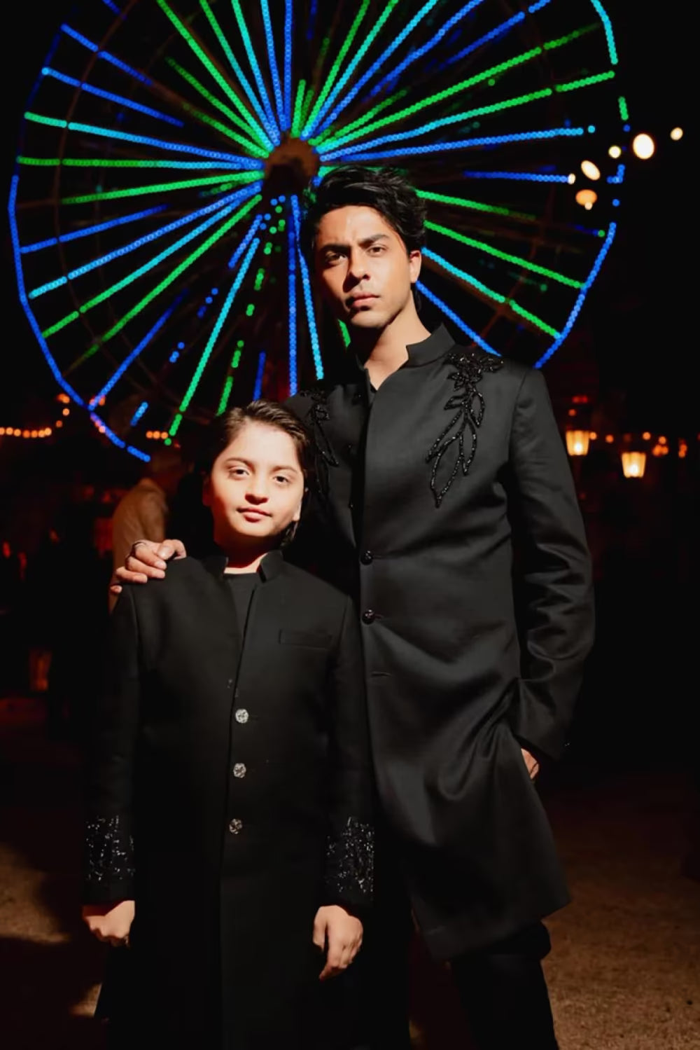 Aryan Khan in our Black Embroidered Sherwani Set