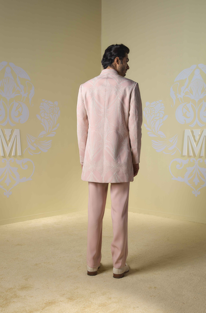 Blush Pink Embroidered Sherwani Set