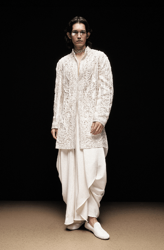Ivory Baroque Dori-Sequin Embroidered Sherwani Set