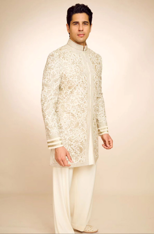 Sidharth Malhotra in our Ivory Embroidered Sherwani Set