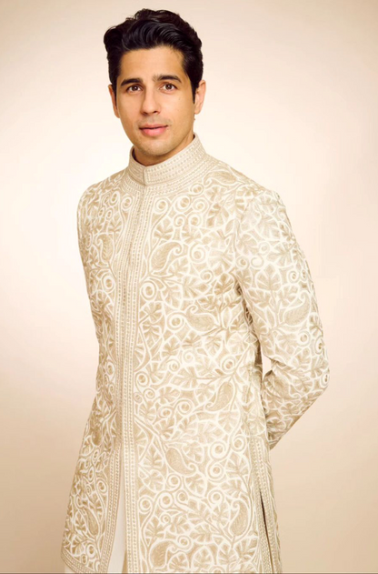 Sidharth Malhotra in our Ivory Embroidered Sherwani Set