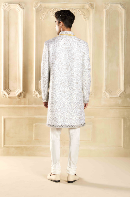 Ivory Silk Handcrafted Sherwani Set