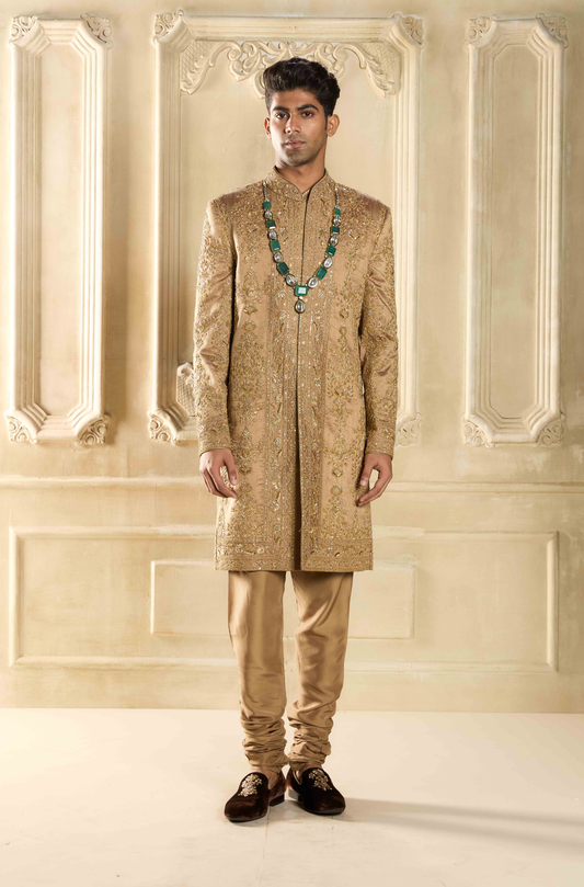 Gold Embroidered Sherwani Set