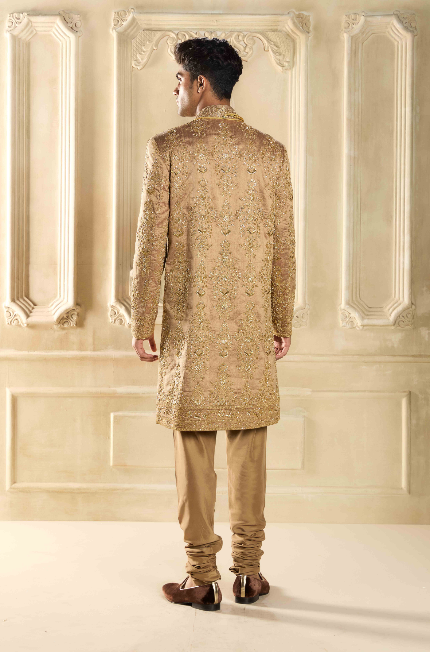 Gold Embroidered Sherwani Set