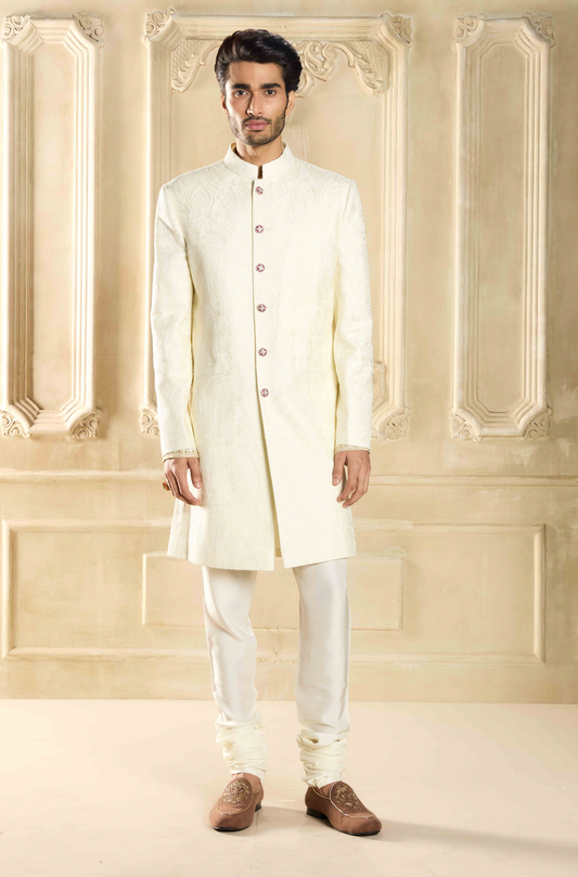 Ivory Handcrafted Sherwani Set