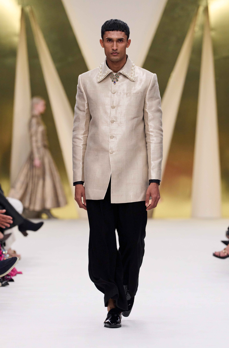 Light Gold Silk Jacket Set