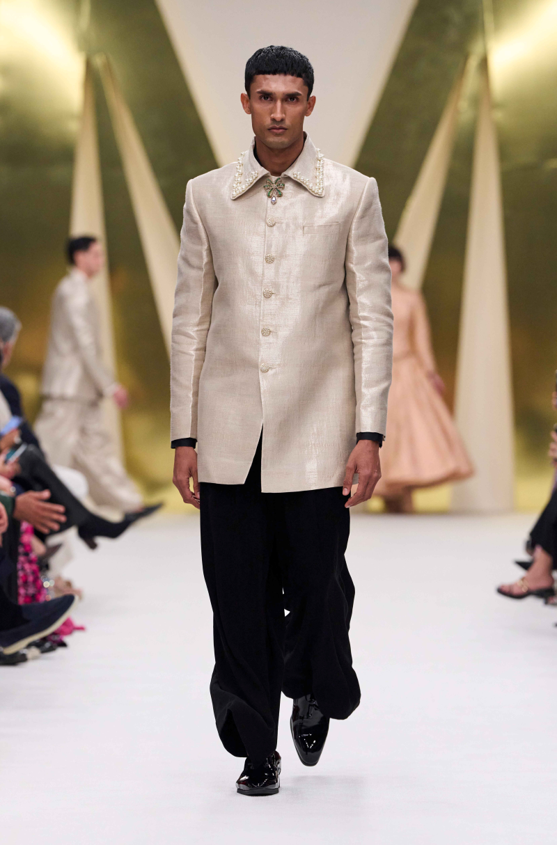 Light Gold Silk Jacket Set