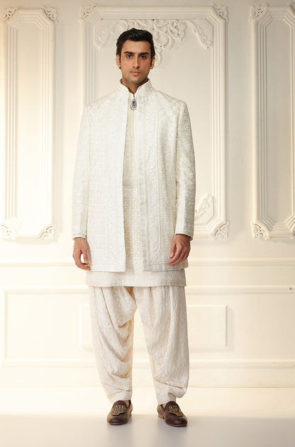 Ivory Threadwork Sherwani Set