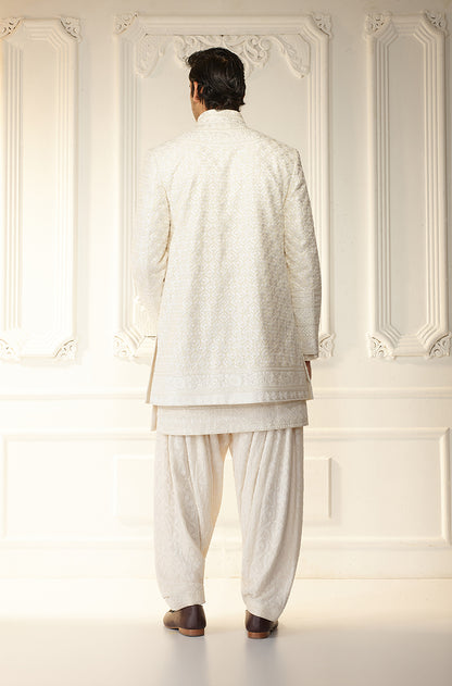 Ivory Threadwork Sherwani Set