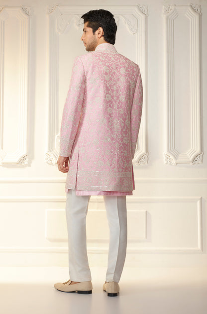 Light Pink Embroidered Sherwani Set