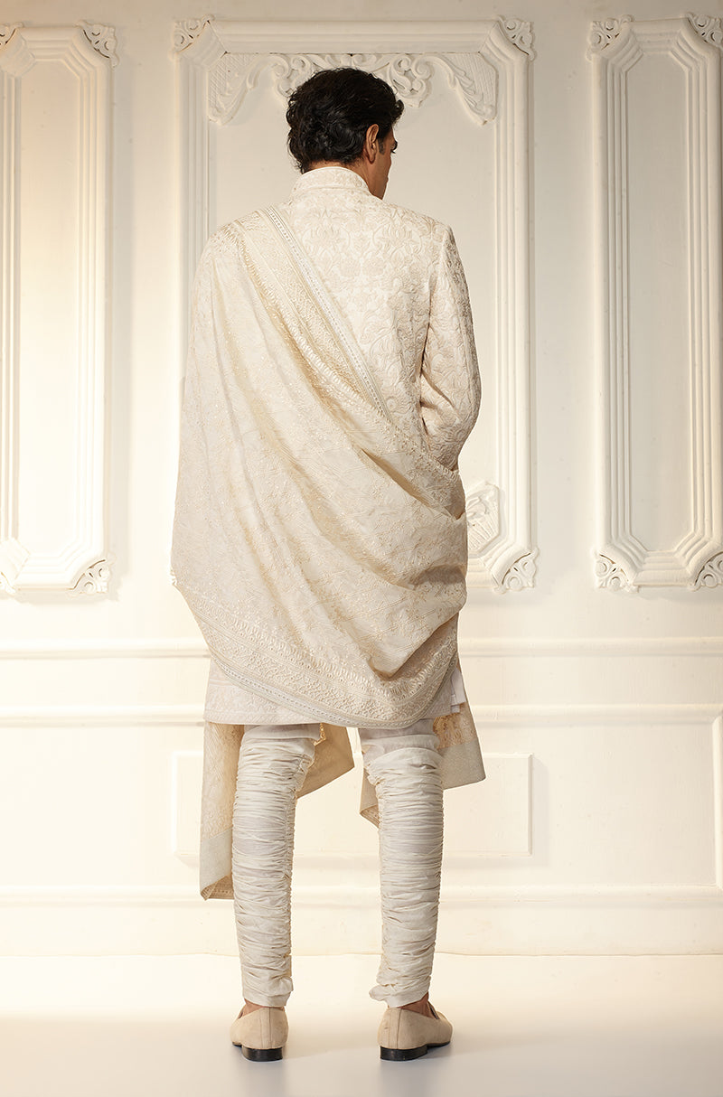 Ivory Threadwork Sherwani Set