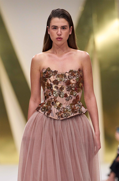 Lilac Tulle Sequin Embroidered Skirt Set