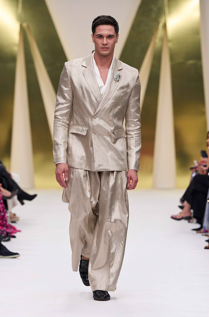 Ivory Brocade Blazer Set