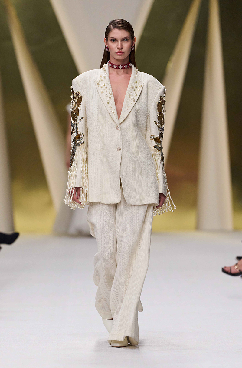 Ivory Threadwork Blazer Set