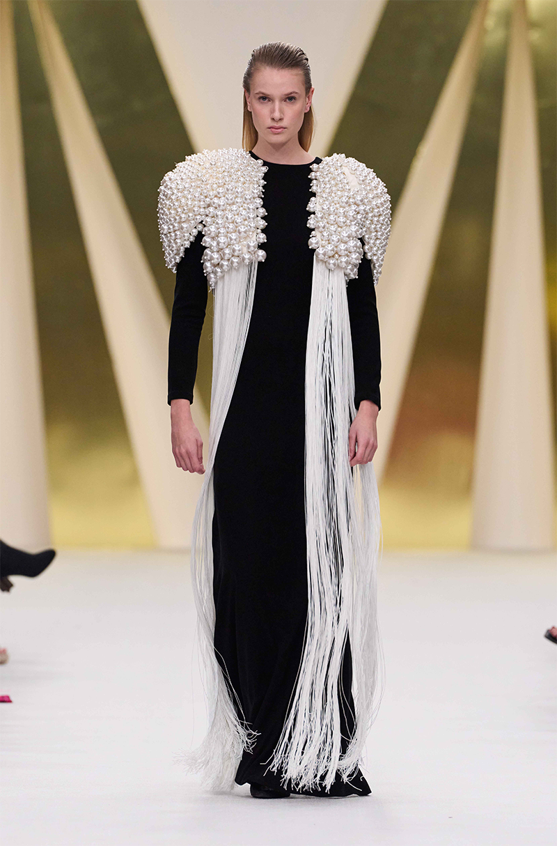 Ivory Pearl Embroidered Jacket with Dress