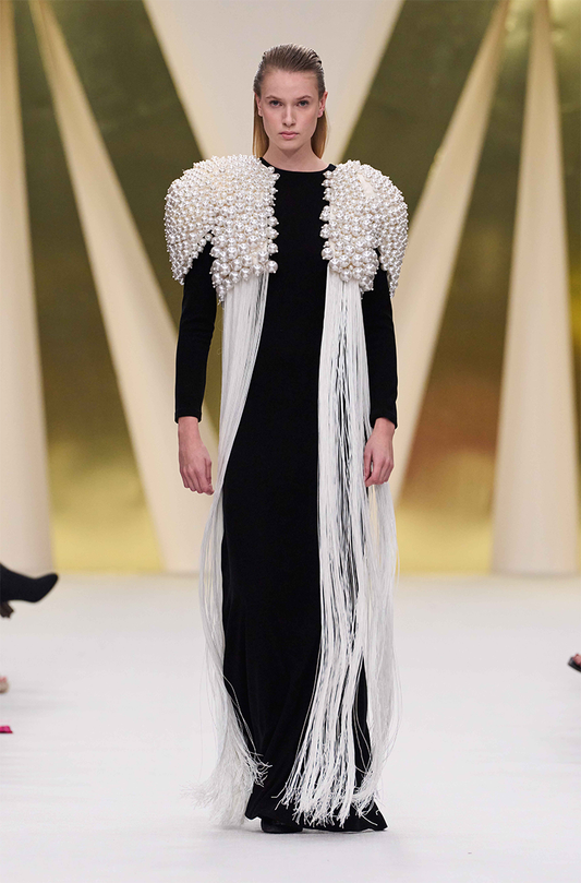 Ivory Pearl Embroidered Jacket with Dress