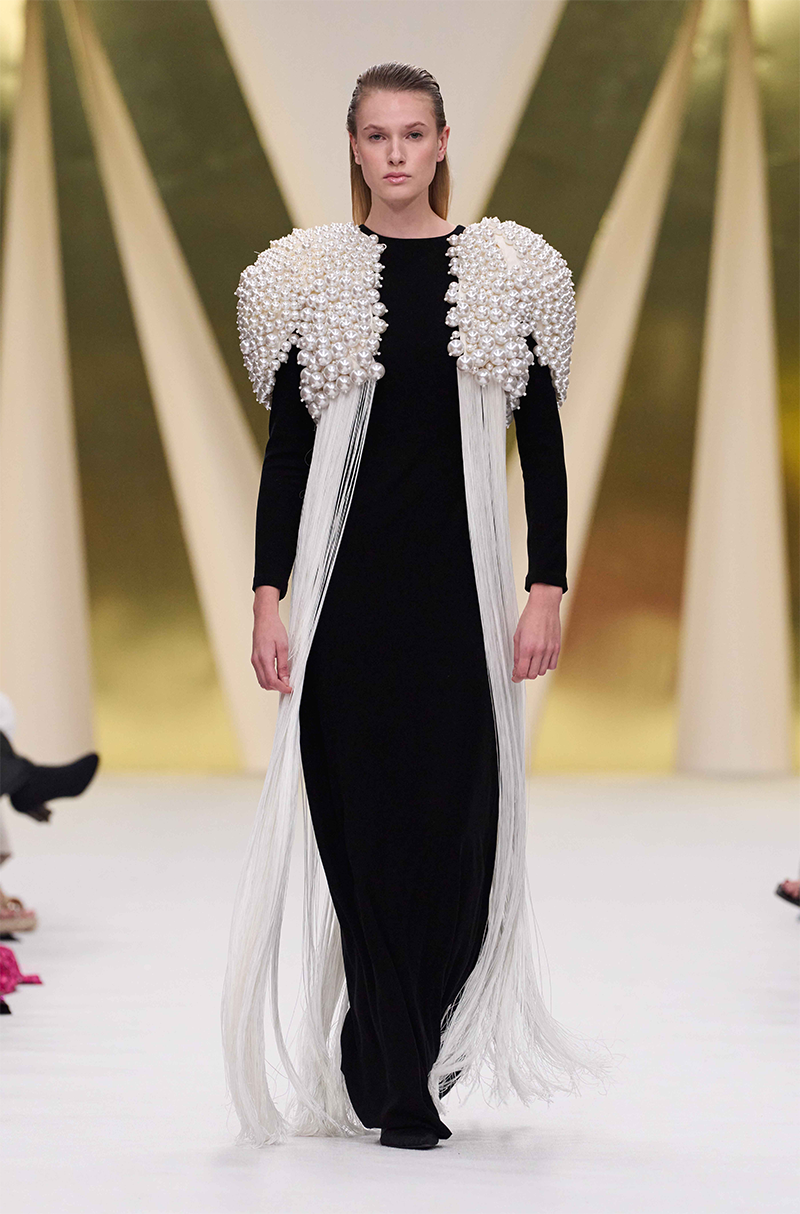 Ivory Pearl Embroidered Jacket with Dress