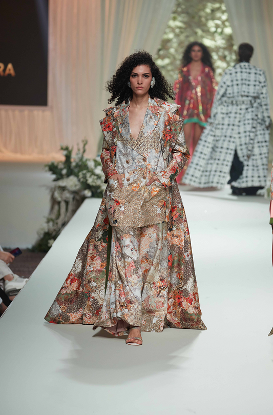 Multicoloured Floral Printed Pant Set