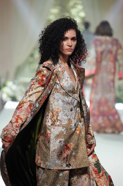 Multicoloured Floral Printed Pant Set