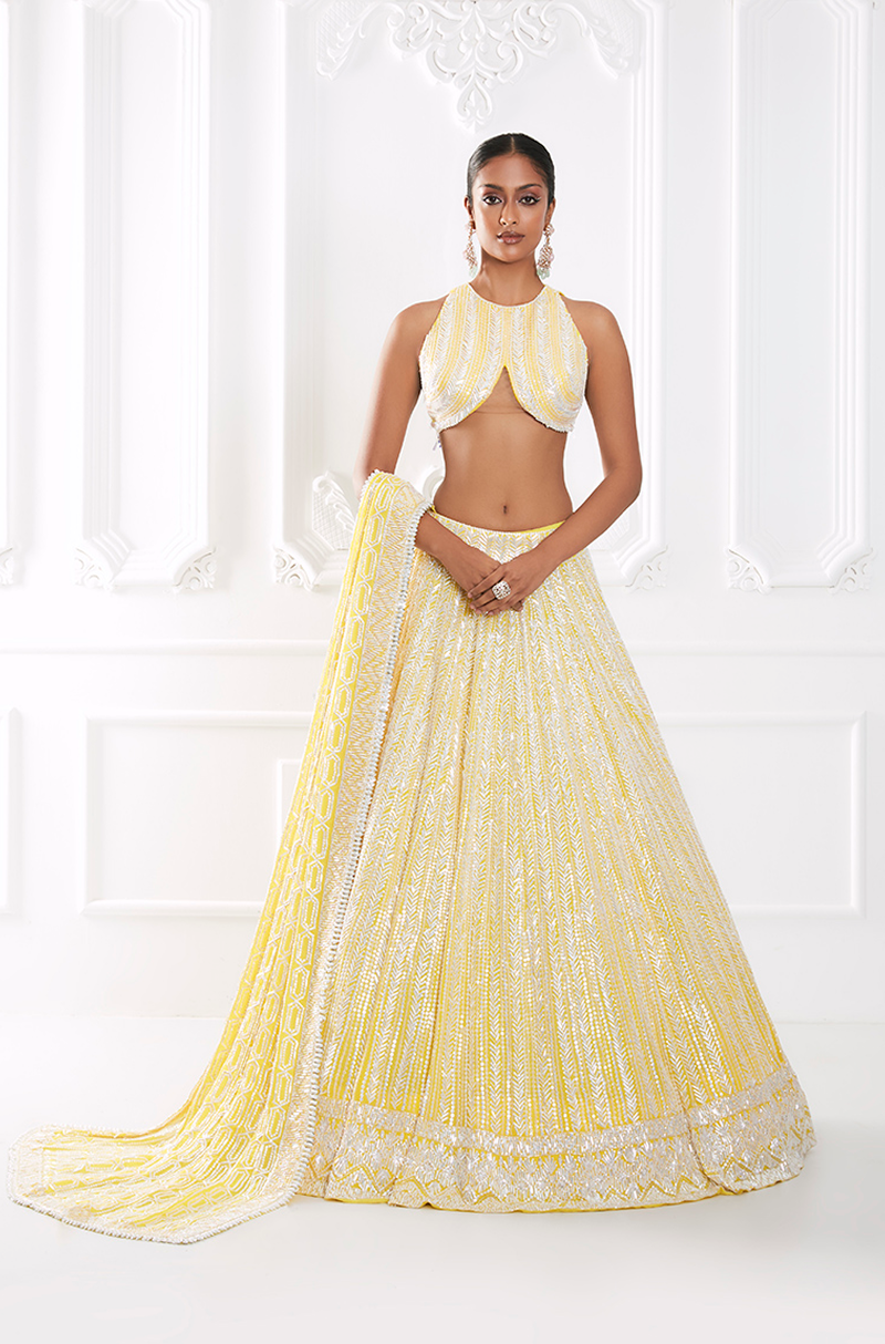 Sunshine Yellow Taban Sequins Lehenga Set