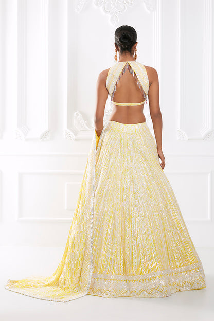 Sunshine Yellow Taban Sequins Lehenga Set