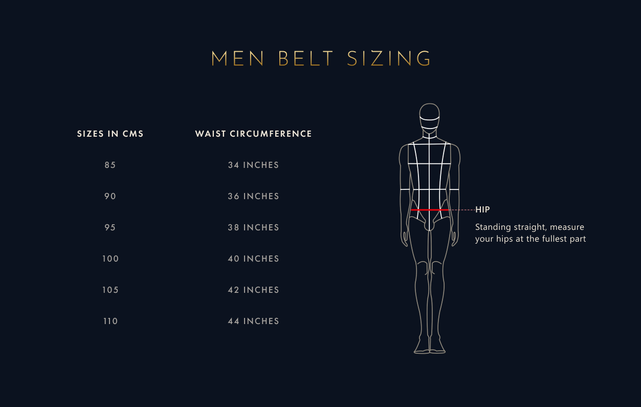 Size chart belts