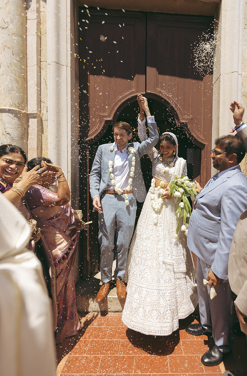 Bride: Divya Lagisetti in our Ivory Embroidered Lehenga Set