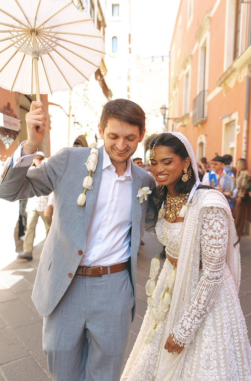 Bride: Divya Lagisetti in our Ivory Embroidered Lehenga Set