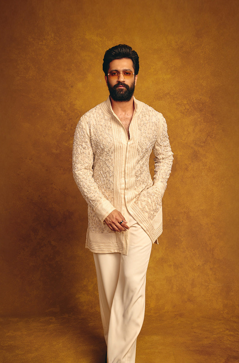 Vicky Kaushal in our Ivory Dori Work Kurta Set