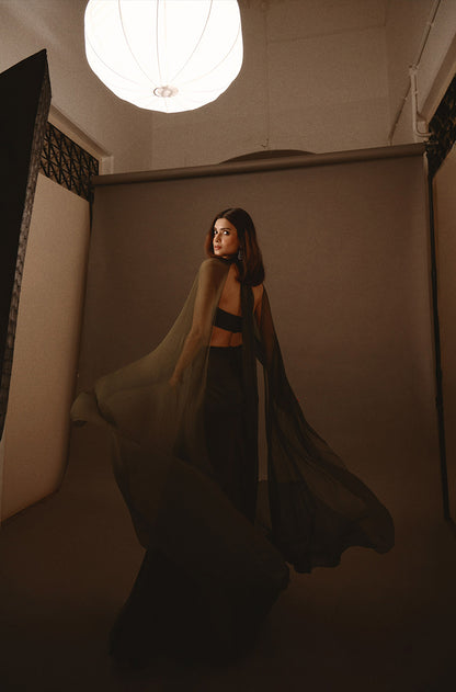 Diana Penty in our Olive Green Chiffon Skirt Set